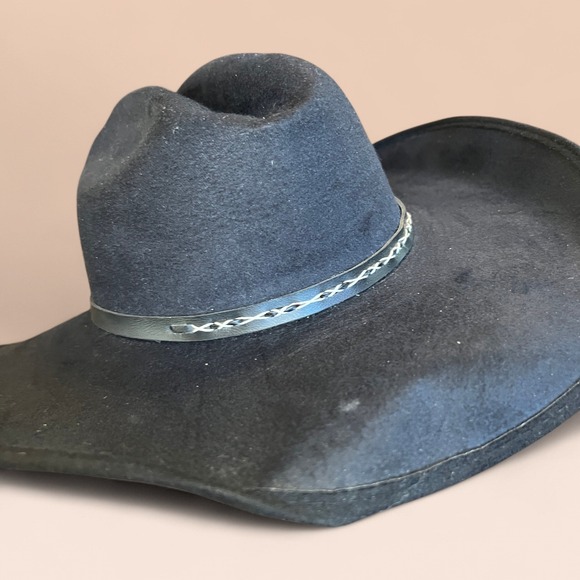 La Sierra West Hats Western Cowboy Hat Rodeo Vaquero Sombrero Equine Sz M Black - Picture 4 of 8